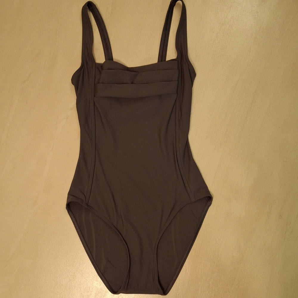 Elegant Brown One-Piece Swimsuit